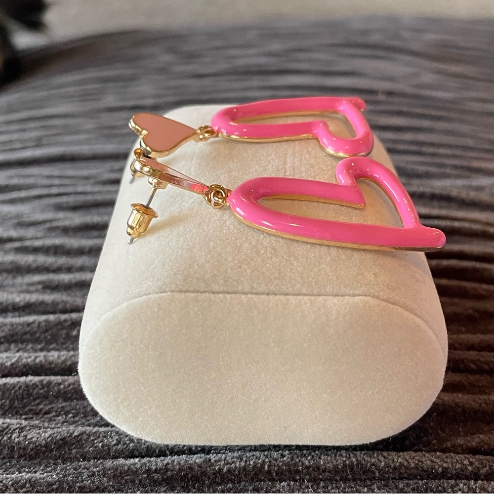 ‼️SOLD‼️PINK HEART💖Dangle Earrings💖 - Picture 4 of 7